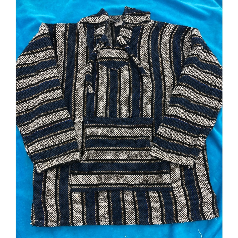 Poncho Pullover Baja Hoodie Artesanias Vega sz M